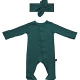 Mameluco con pie y bandita - Mistletoe Green (Ribbed)