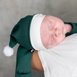 Mameluco con pie y gorrito - Mistletoe Green (Ribbed)