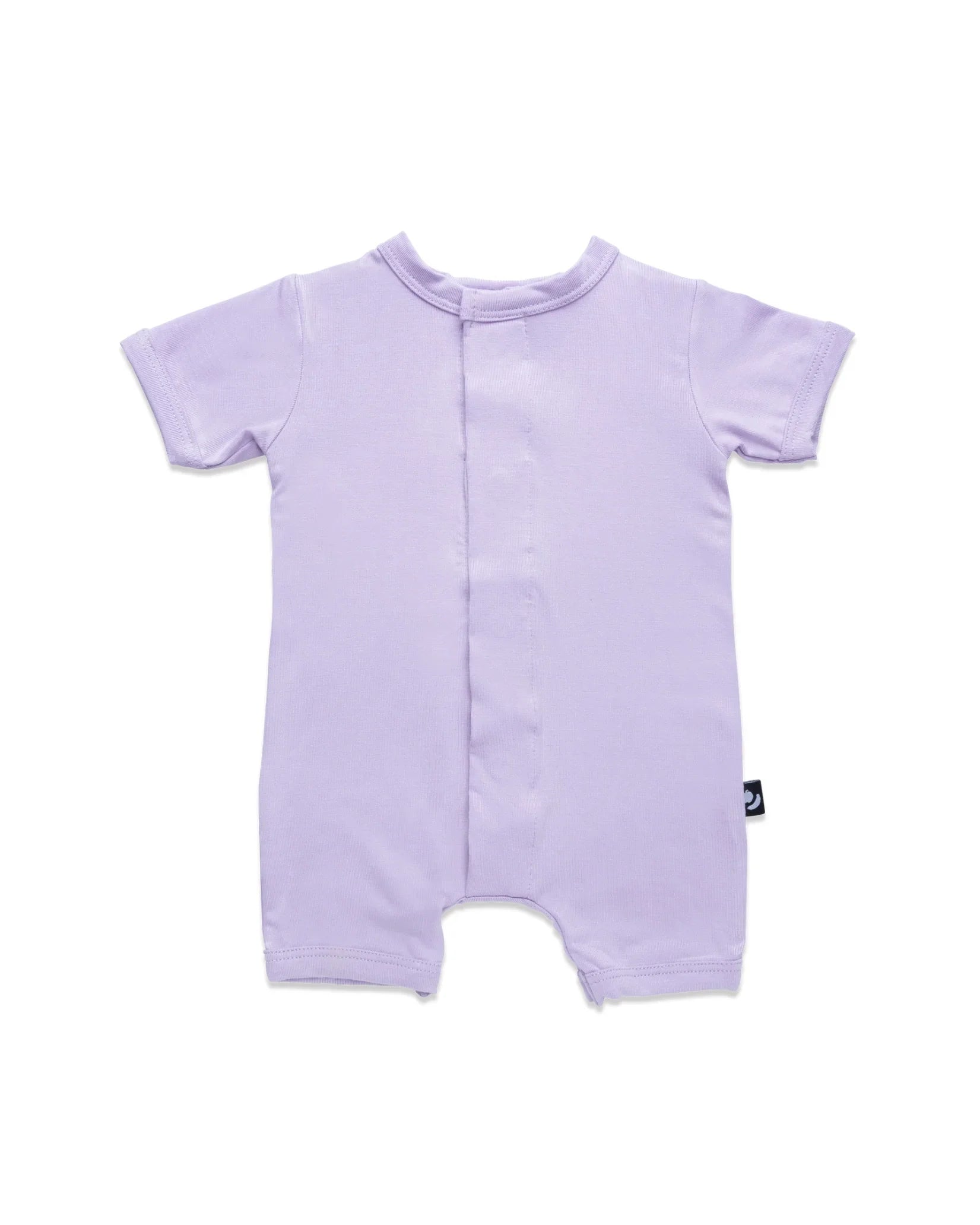 Mameluco magnetico corto lila para calor, ideal para cambios de pañal