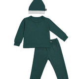 Pijama manga larga y gorrito - Mistletoe Green (Ribbed)